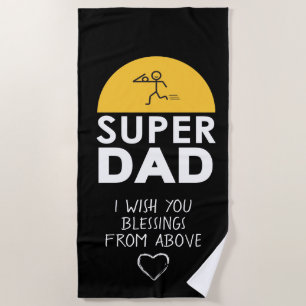 Stylish Design "SUPER DAD" Personalised Wishes Beach Towel