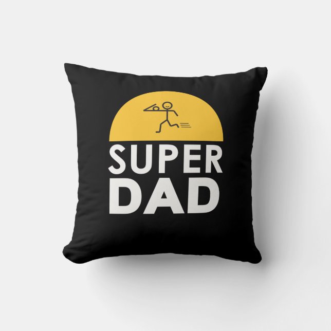 Stylish Design "SUPER DAD" Personalised Wishes Cushion (Front)