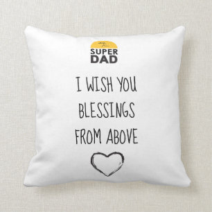 Stylish Design "SUPER DAD" Personalized Wishes Cushion