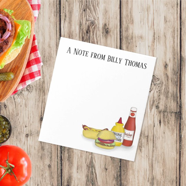 Stylish Desk Decor Custom Hamburger and Hotdog Notepad (Creator Uploaded)