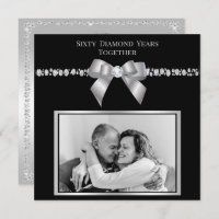 Stylish Diamond 60th Wedding Anniversary Photo 