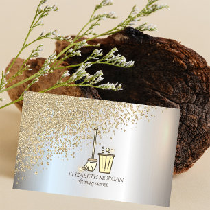 Stylish Diamonds Cleaning Tools Business Card
