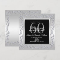 Stylish Diamonds Silver 60th Wedding Anniversary