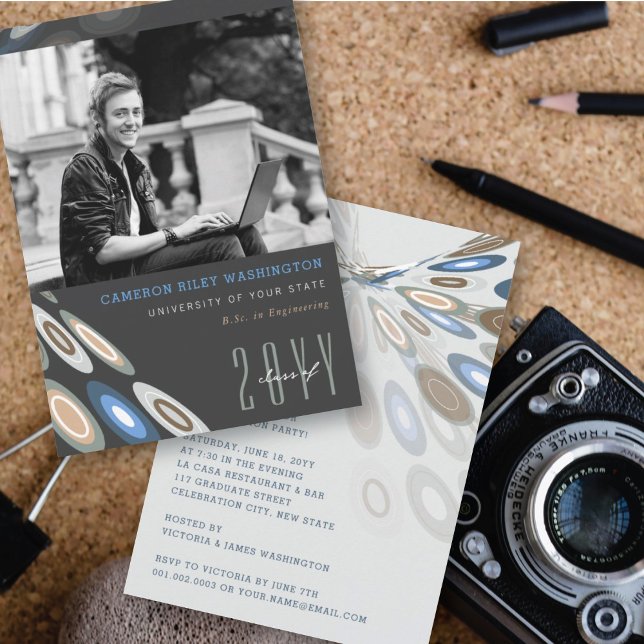 Stylish Digital Butterfly Photo Graduation Party Invitation (Creator Uploaded)