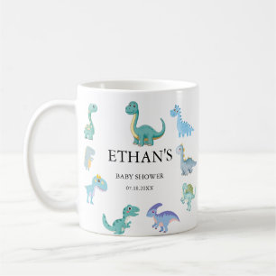 Stylish Dinosaur Baby Shower White Coffee Mug