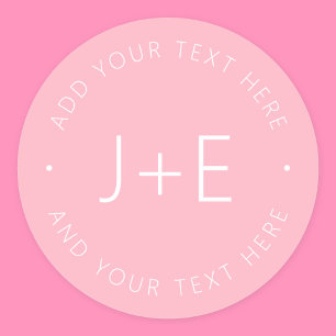 Stylish DIY Couples Monogram & Editable Text Classic Round Sticker