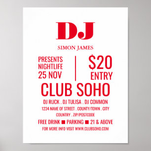 Stylish DJ, Club Event Advertising Poster