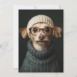 Stylish Dog in Cosy Outfit Invitation