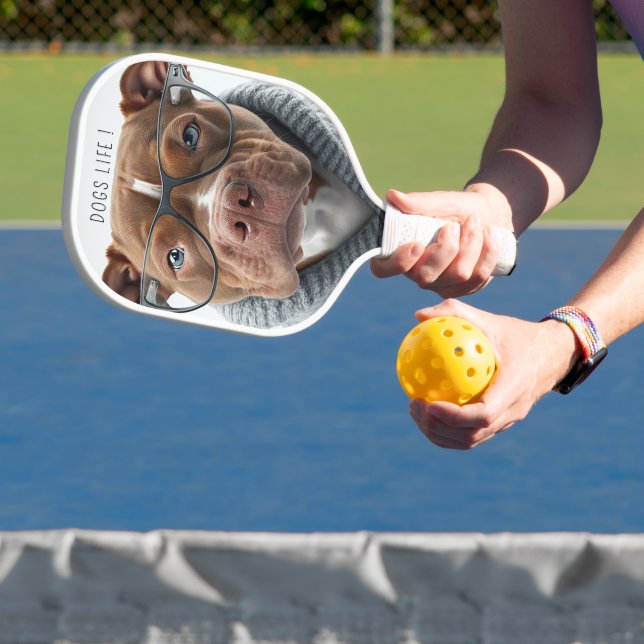 Stylish dog  photo funny modern  pickleball paddle (Insitu)