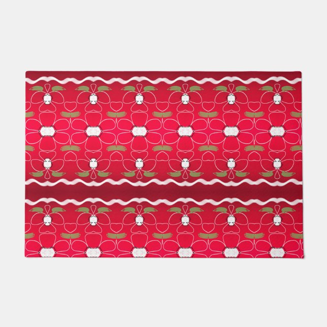 Stylish Door Mat With Reds And Bright Pi (Front)