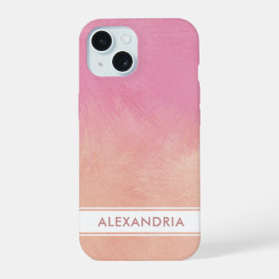 Stylish Dreamy Abstract Chic Cute Peach Blush Pink iPhone 15 Case