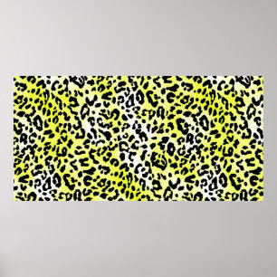 stylish dress pattern design with leopard skin eff poster