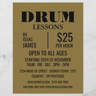 Stylish Drum Lessons Advertising Flyer