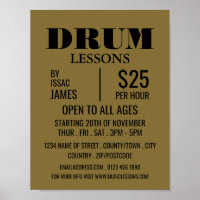 Stylish Drum Lessons Advertising