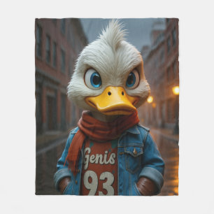Stylish Duck in the City Fleece Blanket