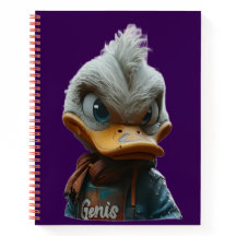 Stylish Duck in the City Spiral Notebook