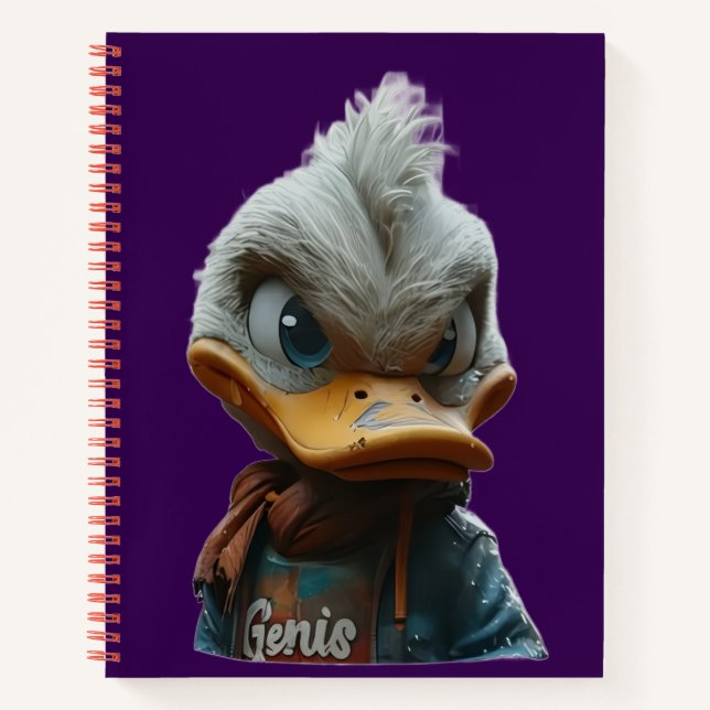 Stylish Duck in the City Spiral Notebook (Front)