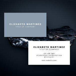 Stylish Dusty Blue Front and Back Personalised Business Card