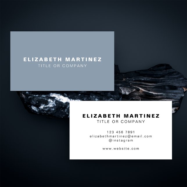 Stylish Dusty Blue Front and Back Personalised Business Card (Creator Uploaded)
