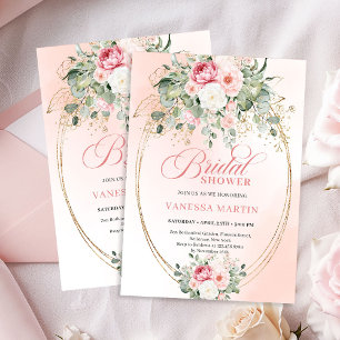 Stylish Dusty Pink Eucalyptus Bridal Shower Invite