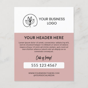 Stylish Dusty Pink Marketing Call Today Photo Logo Flyer