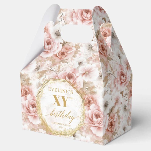 Stylish Dusty Pink Watercolor Birthday Favour Box (Stylish Dusty Pink Watercolor Birthday Favor Box)