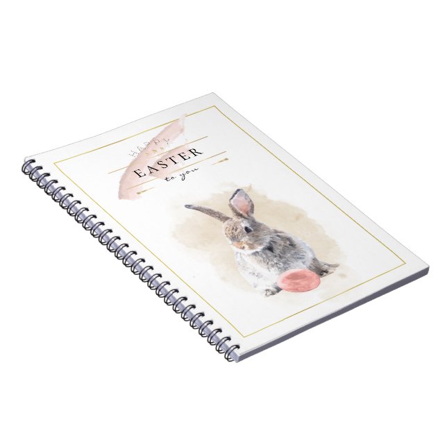 Stylish Easter Bunny | Happy Easter Watercolor Art Notebook (Right Side)