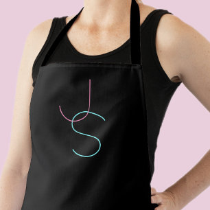 Stylish Editable Any Two Modern Looking Initials  Apron