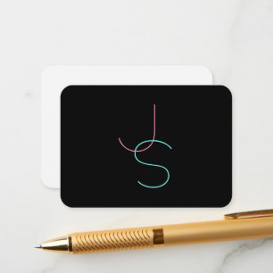 Stylish Editable Any Two Modern Looking Initials  Enclosure Card