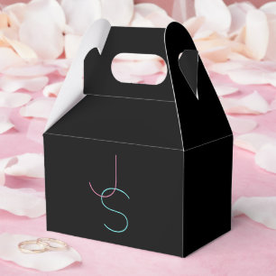 Stylish Editable Any Two Modern Looking Initials Favour Box