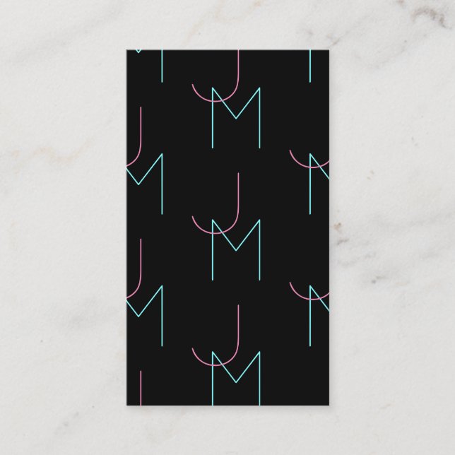 Stylish Editable Any Two Modern Tiled Initials  Enclosure Card (Front)