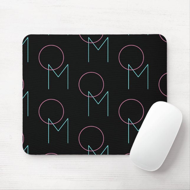 Stylish Editable Any Two Modern Tiled Initials  Mouse Pad (With Mouse)