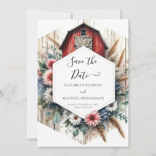 Stylish Editable Barnyard Wedding Save The Date