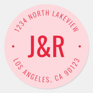 Stylish Editable Bold Monogram & Circular Text Classic Round Sticker