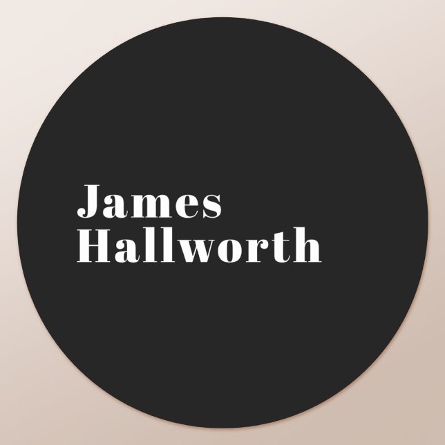 Stylish Editable Retro Modern Name (or other text) Classic Round Sticker (Creator Uploaded)