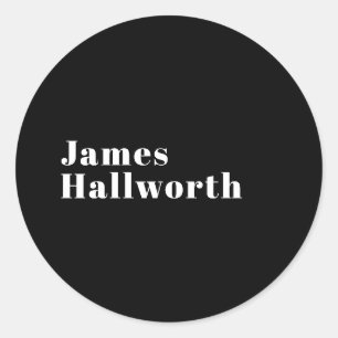 Stylish Editable Retro Modern Name (or other text) Classic Round Sticker