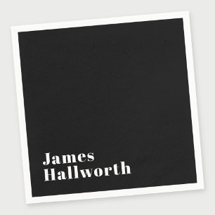 Stylish Editable Retro Modern Name (or other text) Napkin