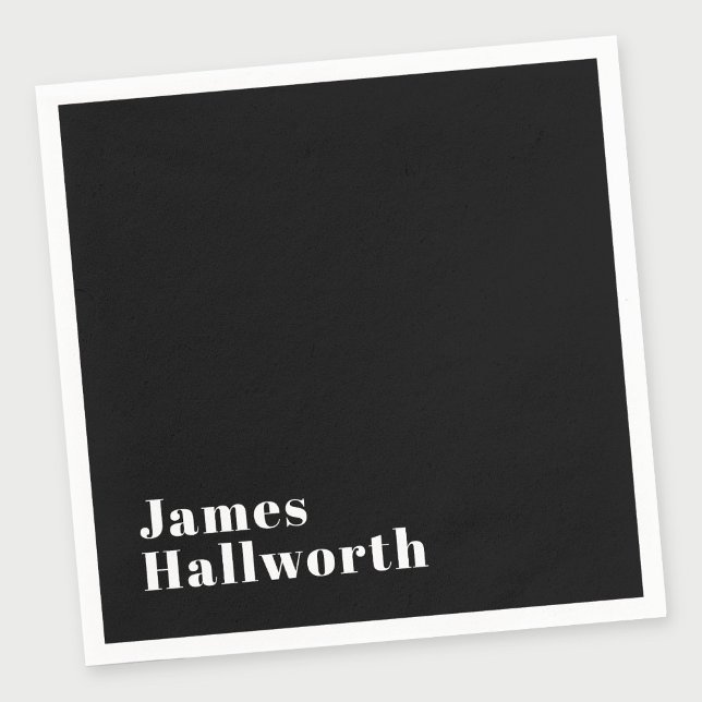 Stylish Editable Retro Modern Name (or other text) Napkin (Creator Uploaded)