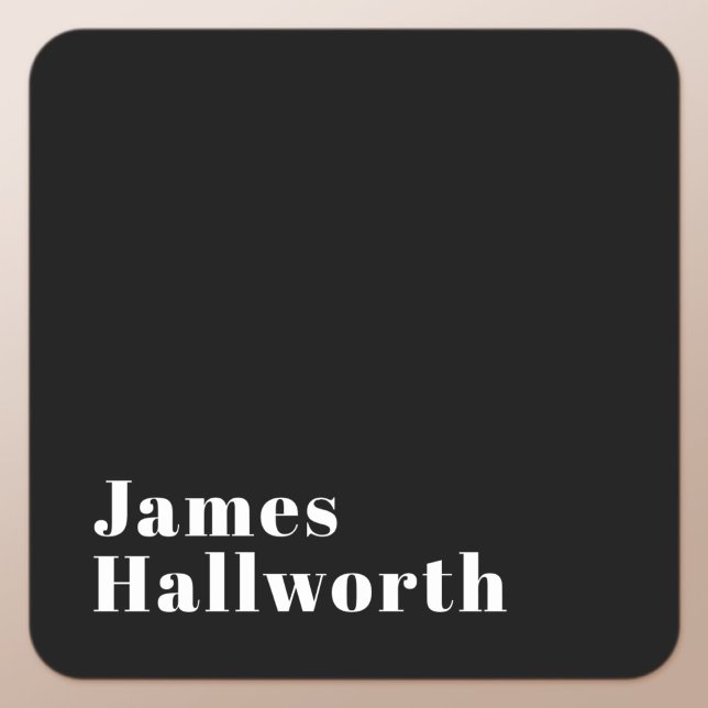 Stylish Editable Retro Modern Name (or other text) Square Sticker (Creator Uploaded)