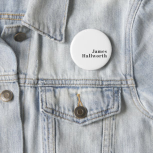 Stylish Editable Retro Modern Text Grey 6 Cm Round Badge