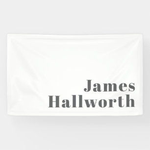 Stylish Editable Retro Modern Text Grey Banner