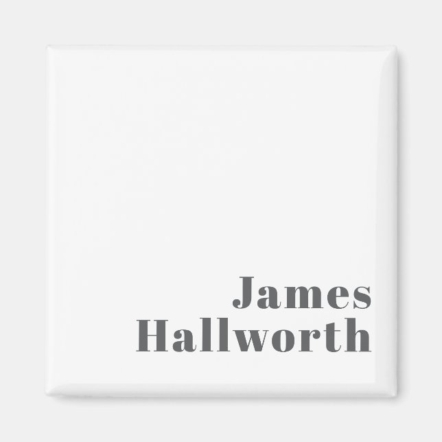 Stylish Editable Retro Modern Text | Grey Magnet (Front)