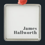 Stylish Editable Retro Modern Text | Grey Metal Tree Decoration<br><div class="desc">Stylish customisable grey text,  edit as you like!</div>