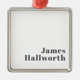 Stylish Editable Retro Modern Text   Grey Metal Tree Decoration