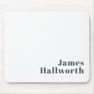 Stylish Editable Retro Modern Text   Grey Mouse Pad