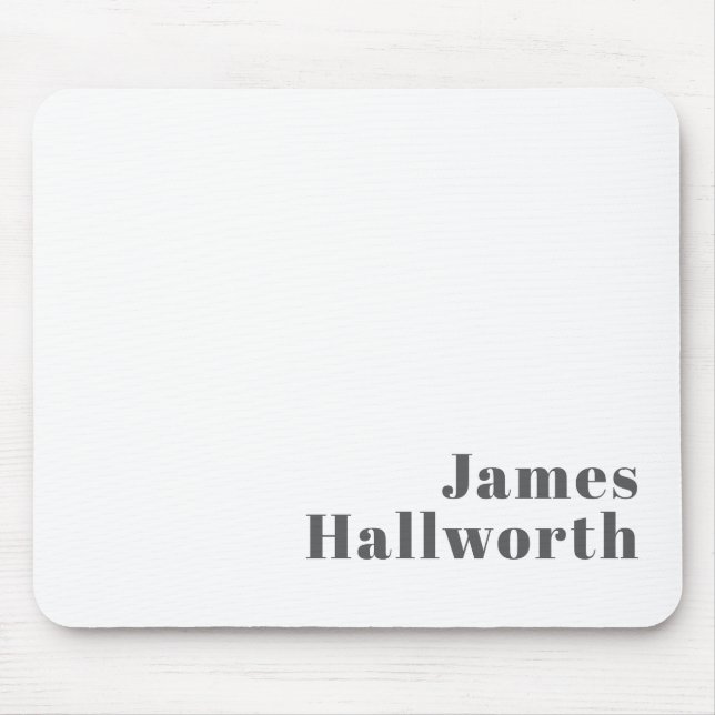 Stylish Editable Retro Modern Text | Grey Mouse Pad (Front)