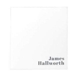 Stylish Editable Retro Modern Text   Grey Notepad