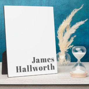 Stylish Editable Retro Modern Text   Grey Plaque