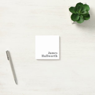 Stylish Editable Retro Modern Text   Grey Post-it Notes