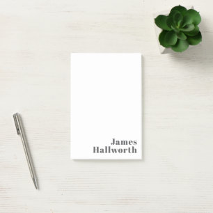 Stylish Editable Retro Modern Text   Grey Post-it Notes